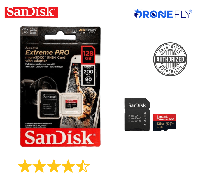 Sandisk Extreme Pro 128GB 200mbps MicroSDXC UHS-1 Memory Card With Adapter
